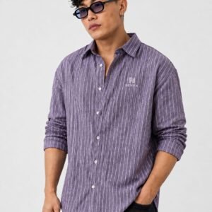 Lavender Stripe Oversized Shirt