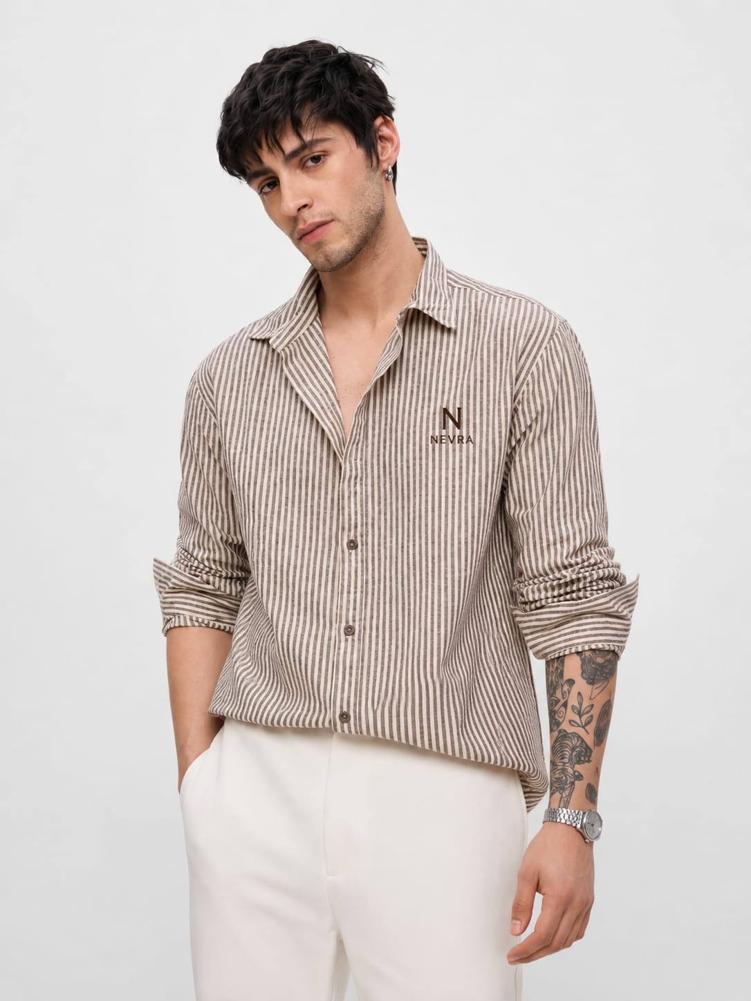 Striped Linen Blend Shirt